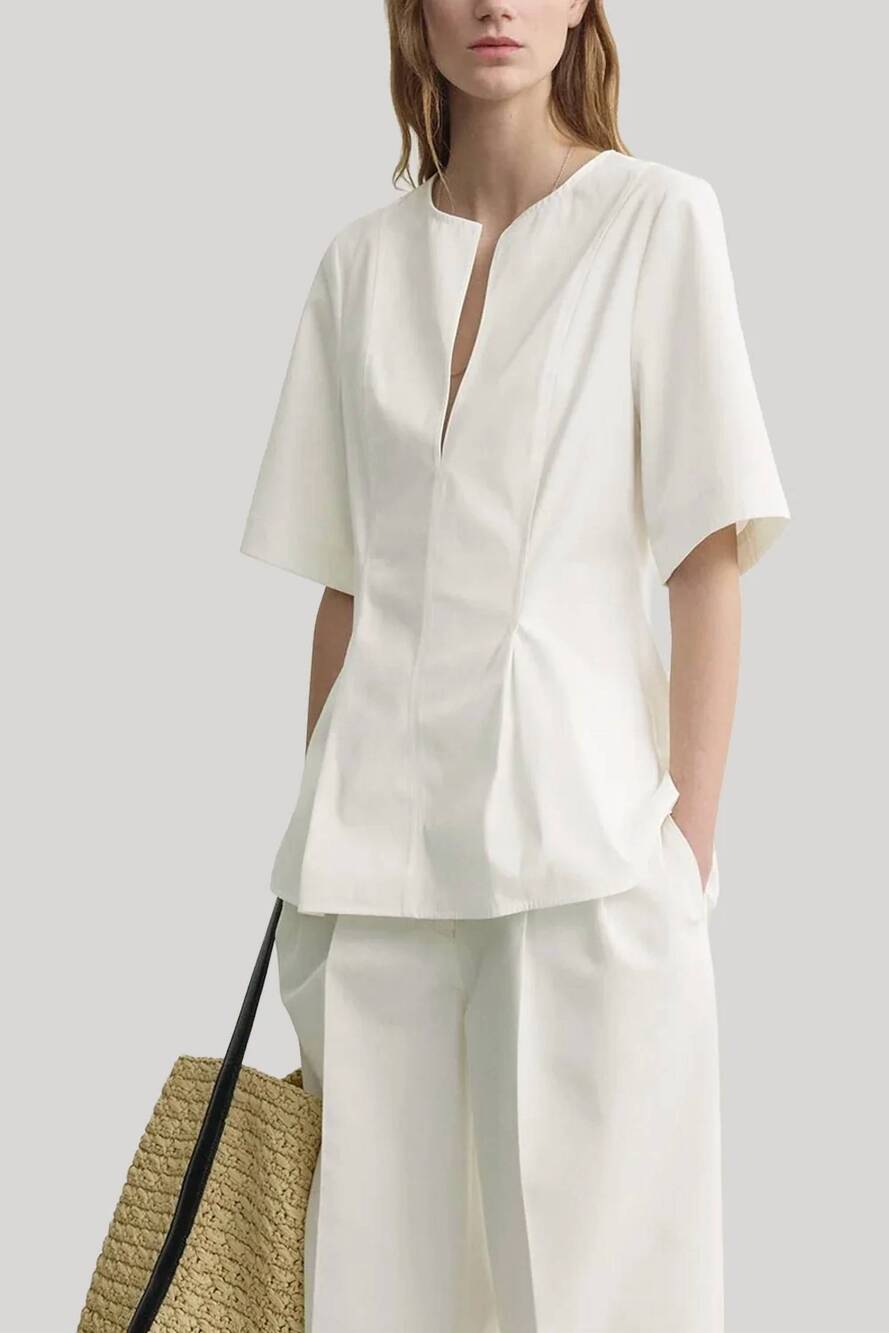 NEW TOTEME tailored cotton top in white